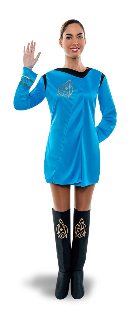 fluido Albardilla Comercial Disfraz de Capitana de "Star Trek" Azul para Mujer - MiDisfraz