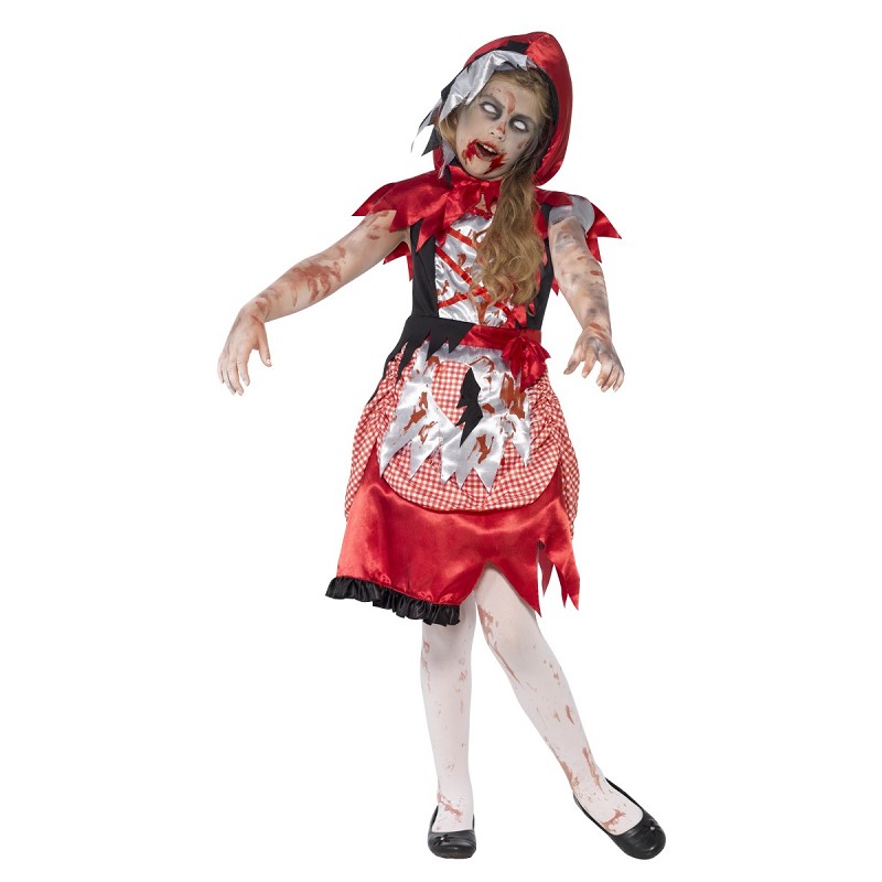amor Fonética exprimir Disfraz de Caperucita Roja Zombie con Capa para Niña - MiDisfraz