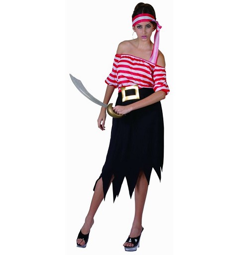 Disfraz de Pirata Rayas Mujer