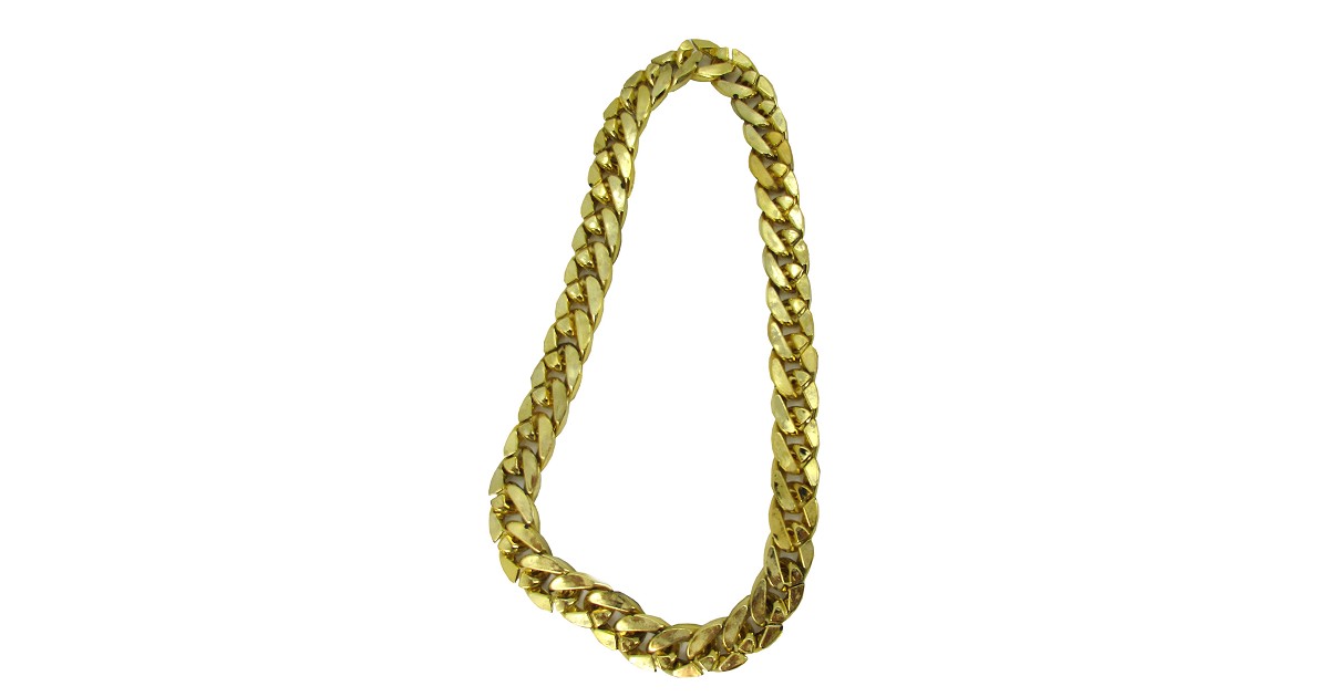 Collar Dorado de Rapero con Eslabones Grandes - MiDisfraz