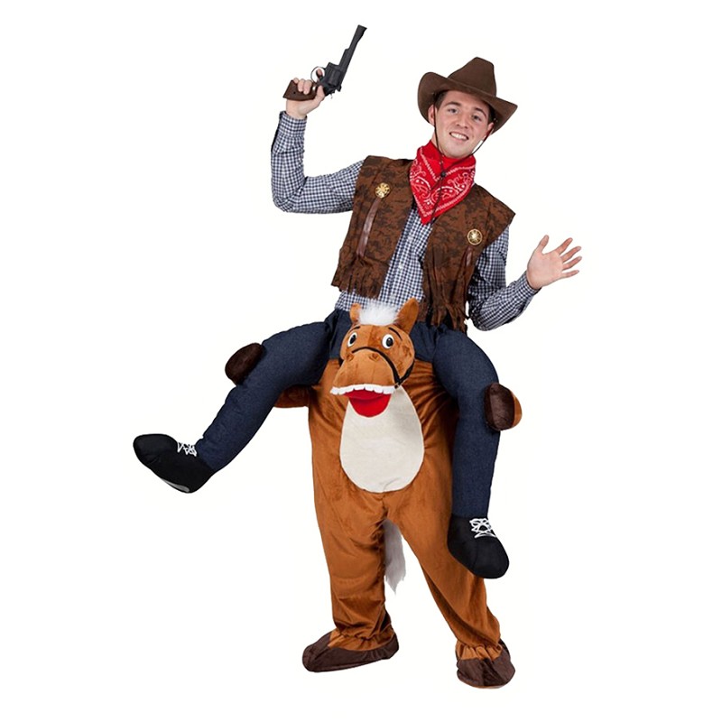 Neuropatía Excelente hemisferio Disfraz a Hombros de Vaquero con Caballo para Adulto - MiDisfraz