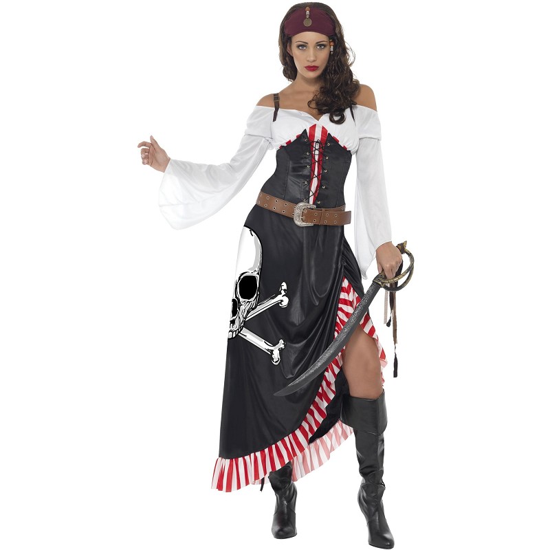Disfraz De Pirata Con Falda Y Cinturon Para Mujer Midisfraz
