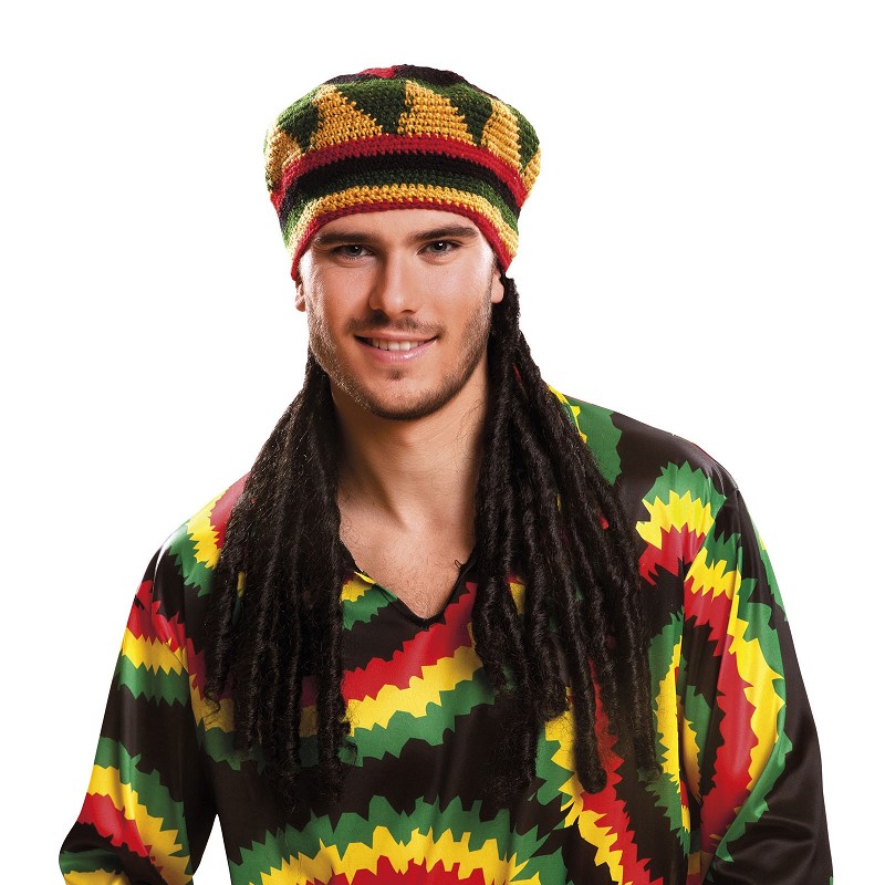 Gorro con Rastas y colores Hamaicanos MiDisfraz