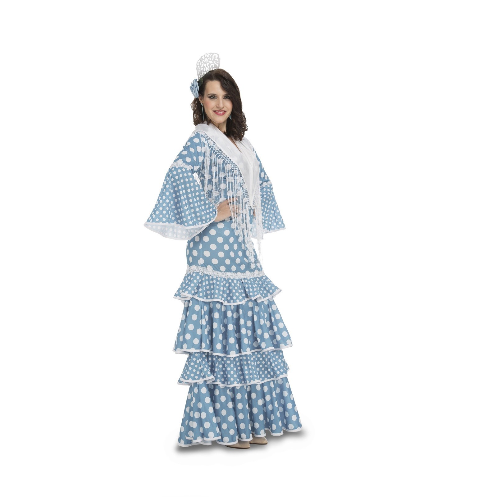 Disfraz Flamenca Huelva Turquesa Mujer
