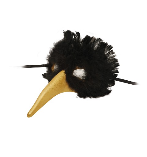 Máscara Veneciana Plumas "Oro"