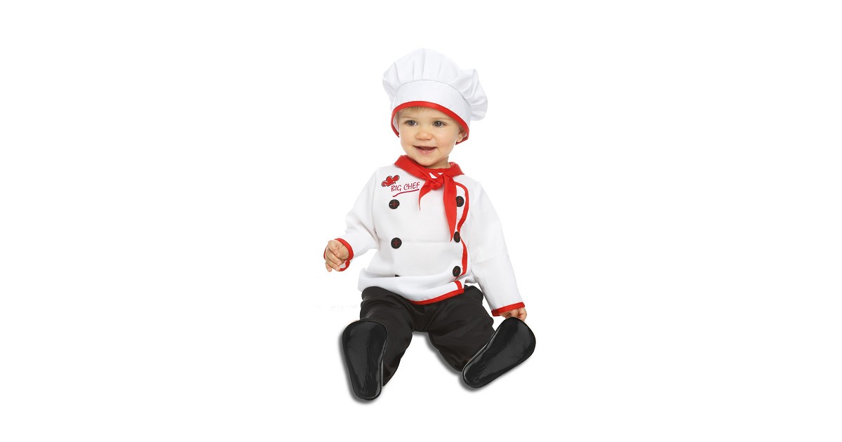 Disfraz De Cocinero Para Bebé De 2 Piezas – Delantal Y Gorro De Chef – Ropa De Fotos Para Bebés De 6 A 24 Meses – Color Rojo Y Blanco