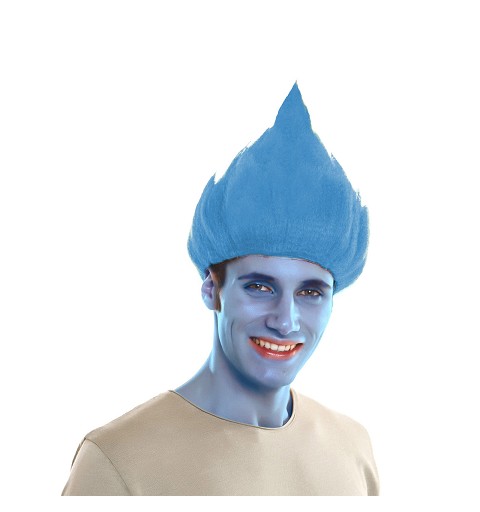 Peluca de Troll Azul