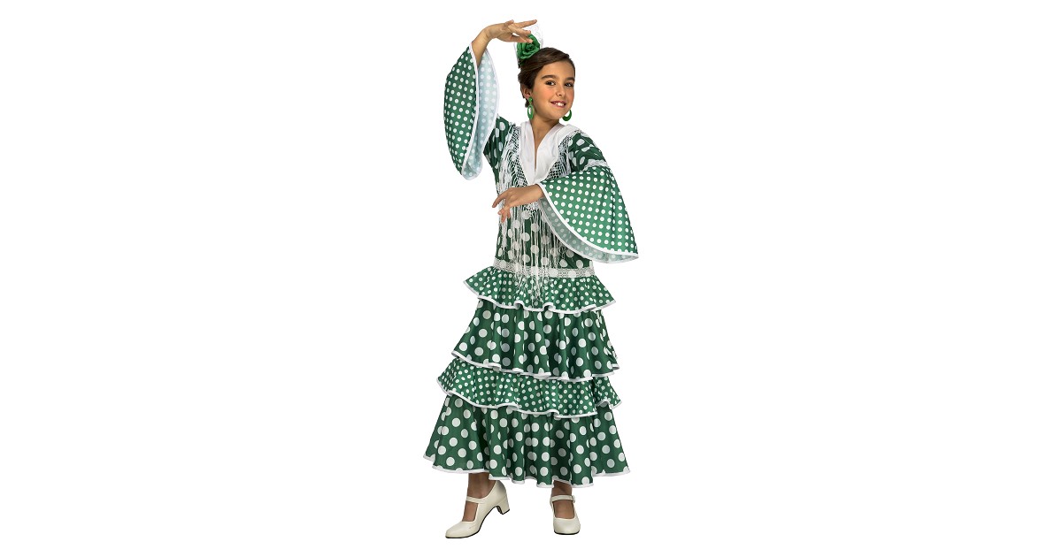 Disfraz Flamenca Giralda Verde Niña