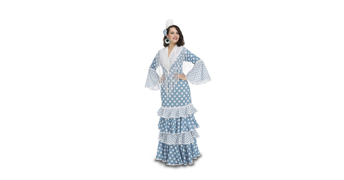 Comprar Disfraz de Sevillana Azul - Disfraces de Sevillana para Mujer