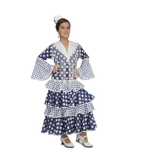 Disfraz Flamenca Soleá Azul...