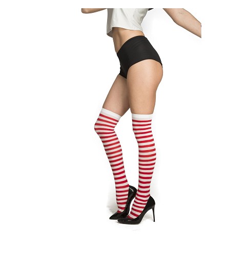 Medias Rayas Roja y Blanca...
