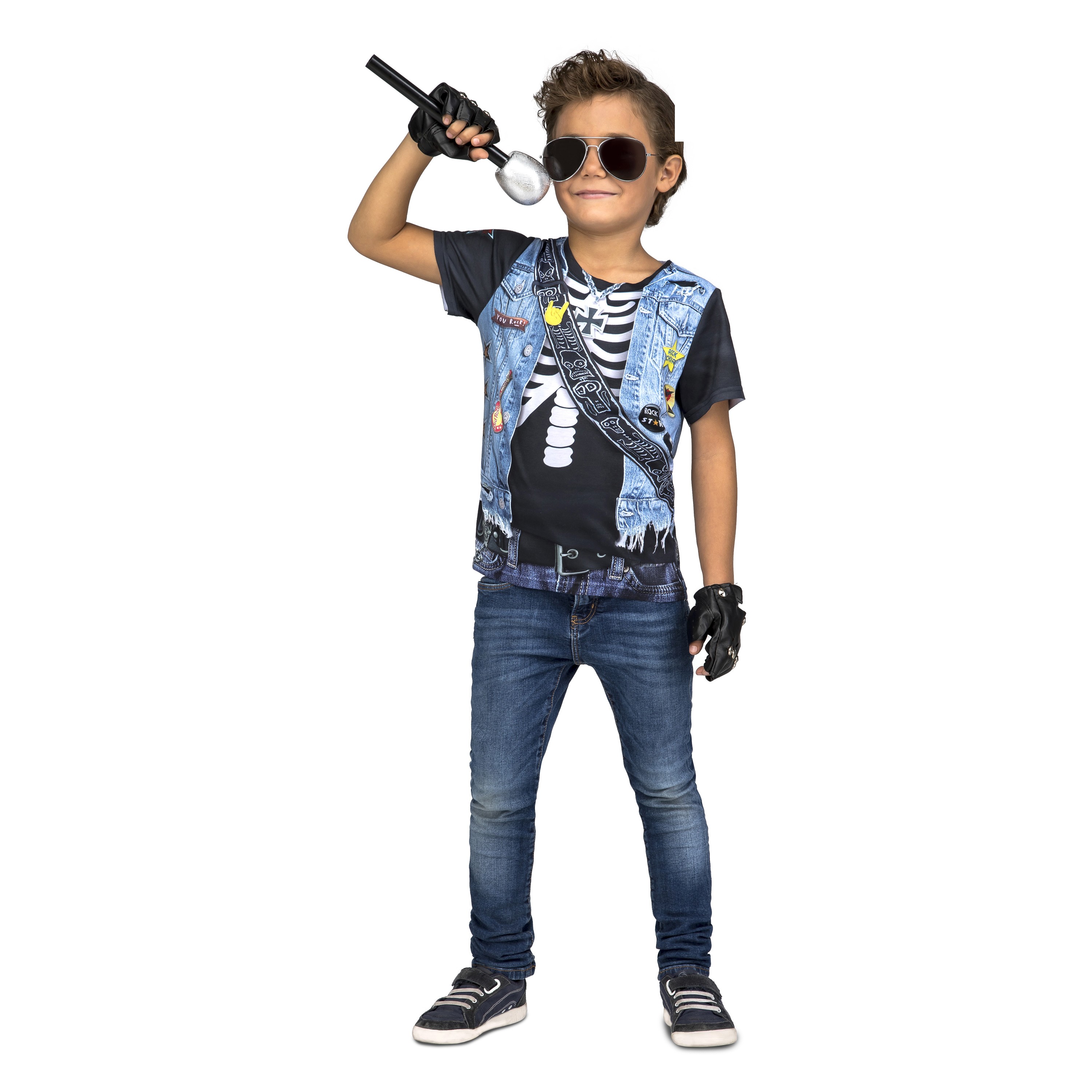 Legibilidad blusa cubrir Disfraz Rockero Infantil