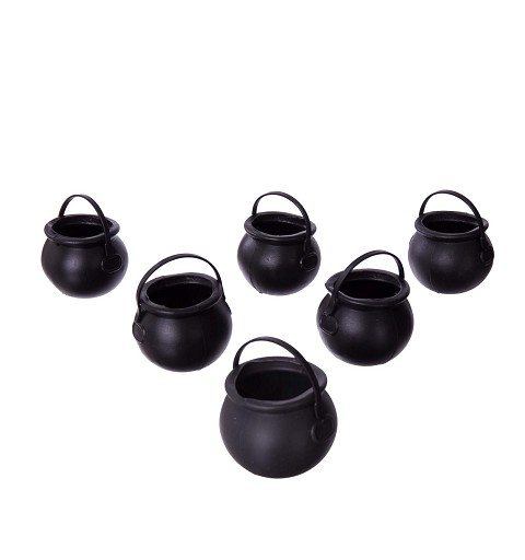 6 Mini Calderos Negros