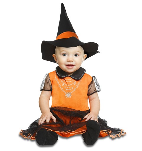 Disfraz Brujita Naranja Niña