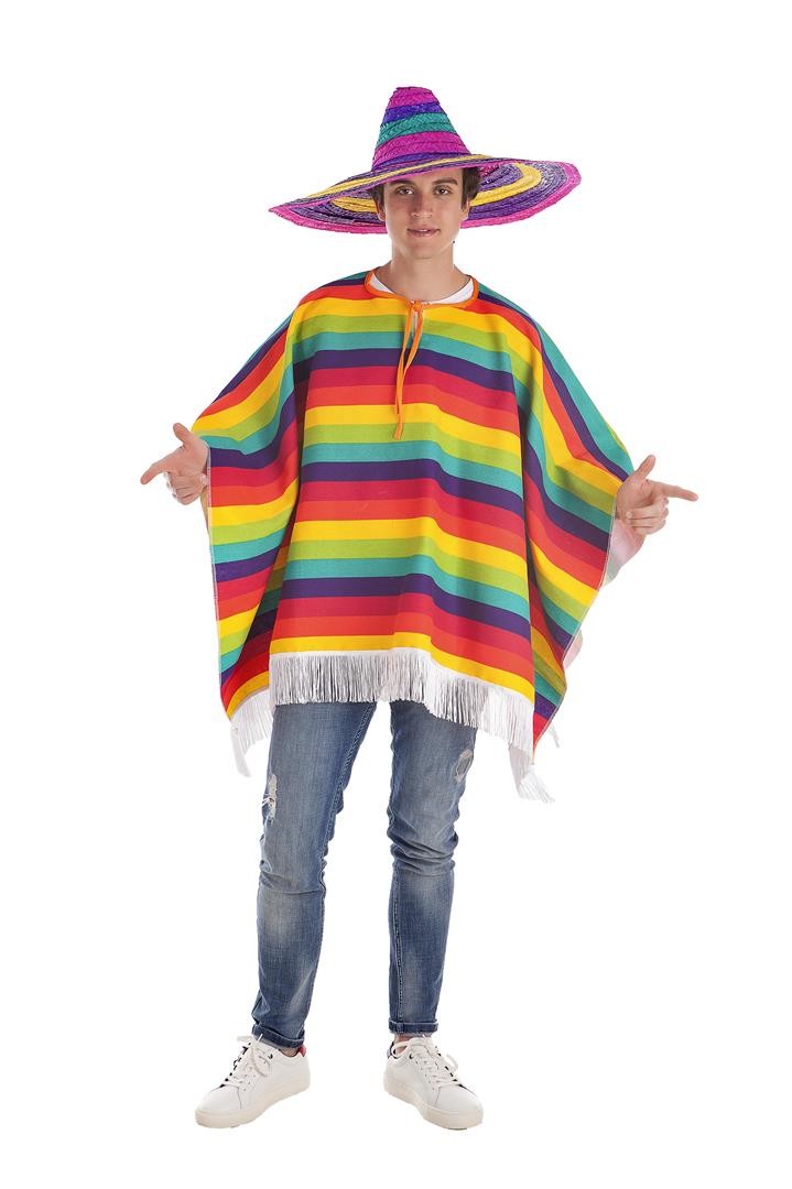 Disfraz de Mexicano con Poncho y Sombrero para Bebé - MiDisfraz