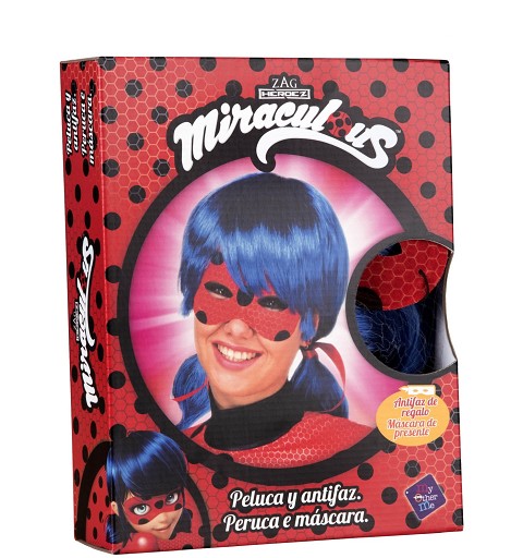 Peluca de Ladybug  con Antifaz