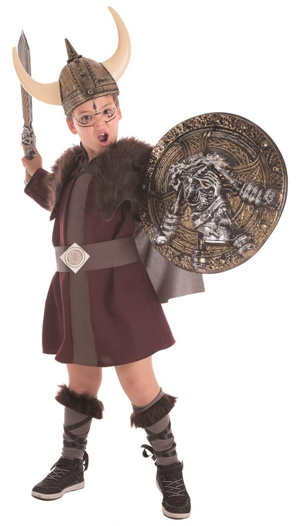 Disfraz de vikingo con casco para niños