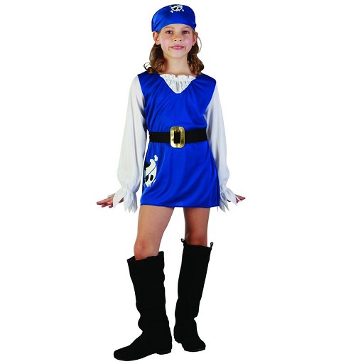 Disfraz de Pirata Azul Niña