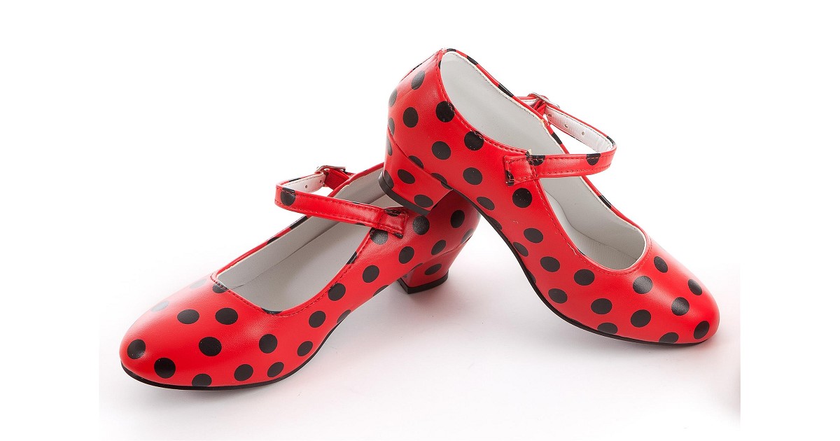 Zapato Flamenca Rojo Lunares