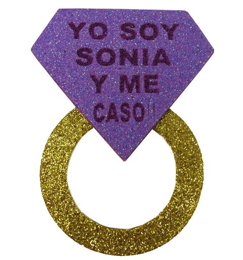 Chapa de despedida de soltera violeta por 1,50 €