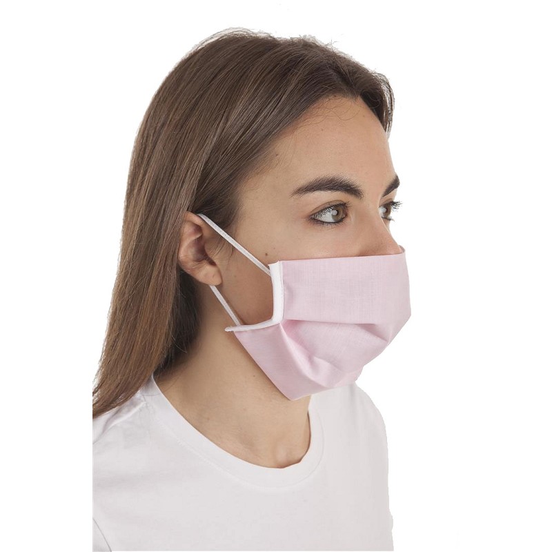 Mascarilla de Tela color Rosa 3 Filtros